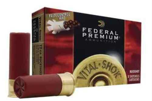 12 Gauge 5 Rounds Ammunition Federal Cartridge 3" 12 Pellets Lead #00 Buck